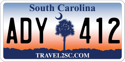 SC license plate ADY412