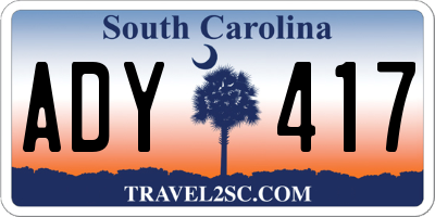 SC license plate ADY417