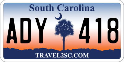 SC license plate ADY418