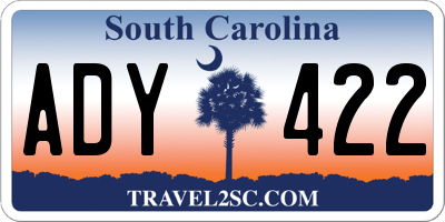 SC license plate ADY422