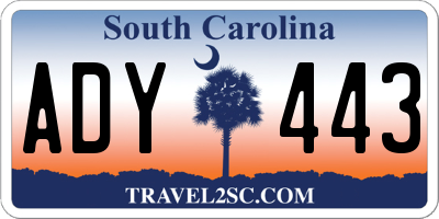 SC license plate ADY443
