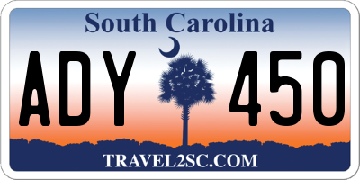 SC license plate ADY450