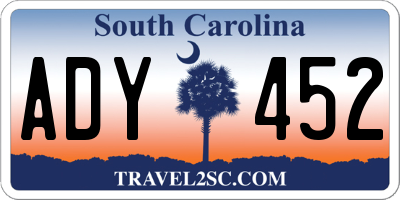 SC license plate ADY452
