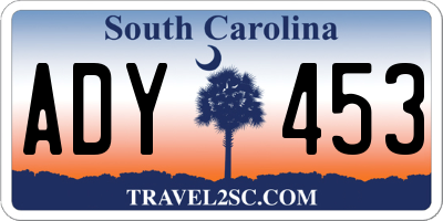 SC license plate ADY453