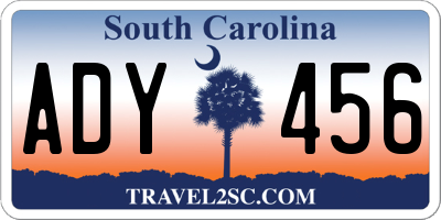 SC license plate ADY456