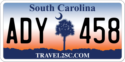 SC license plate ADY458