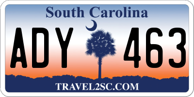 SC license plate ADY463