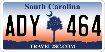 SC license plate ADY464