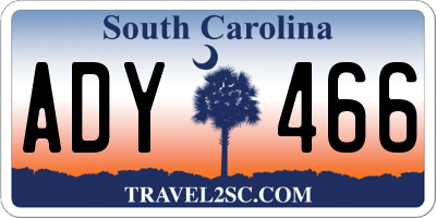 SC license plate ADY466