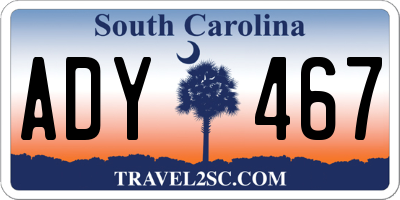 SC license plate ADY467