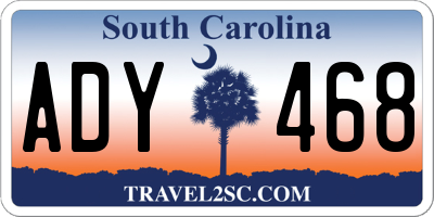 SC license plate ADY468