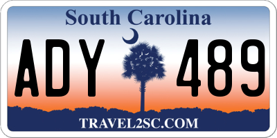 SC license plate ADY489