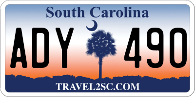 SC license plate ADY490