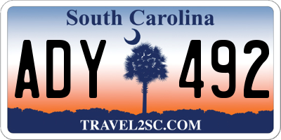 SC license plate ADY492
