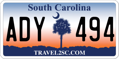 SC license plate ADY494