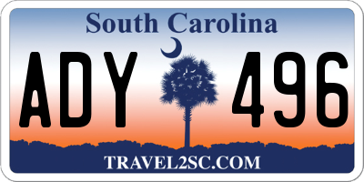 SC license plate ADY496