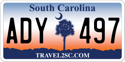 SC license plate ADY497