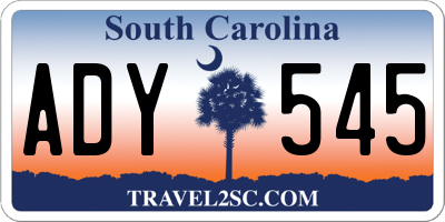 SC license plate ADY545