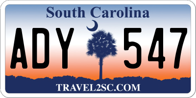 SC license plate ADY547