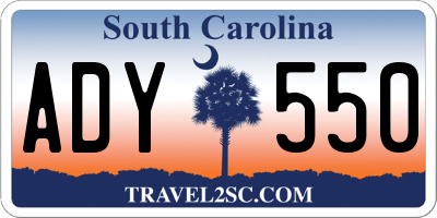 SC license plate ADY550