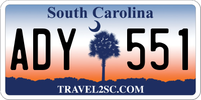 SC license plate ADY551