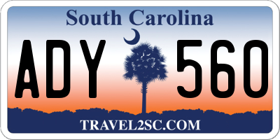 SC license plate ADY560