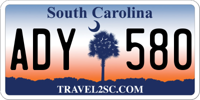 SC license plate ADY580