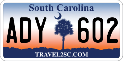 SC license plate ADY602