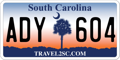 SC license plate ADY604