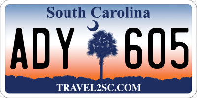 SC license plate ADY605