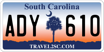 SC license plate ADY610
