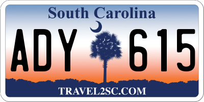 SC license plate ADY615