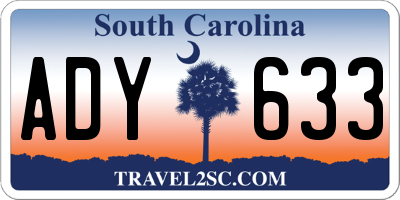 SC license plate ADY633
