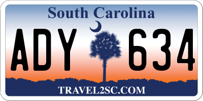 SC license plate ADY634