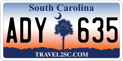 SC license plate ADY635