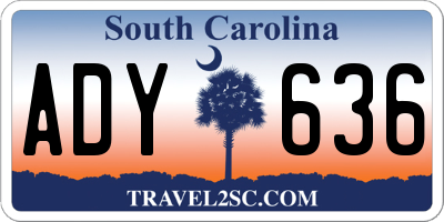 SC license plate ADY636