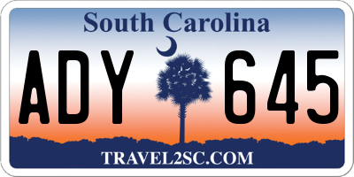 SC license plate ADY645