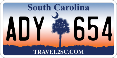 SC license plate ADY654