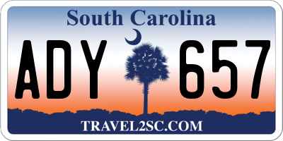 SC license plate ADY657