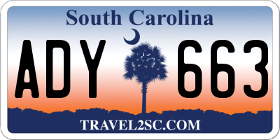 SC license plate ADY663