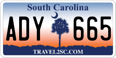 SC license plate ADY665