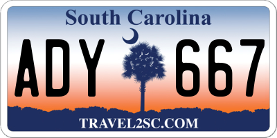 SC license plate ADY667