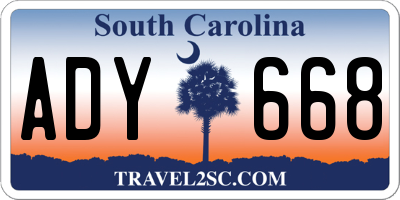 SC license plate ADY668