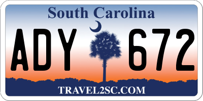 SC license plate ADY672