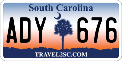 SC license plate ADY676