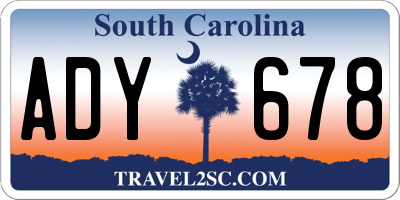 SC license plate ADY678