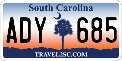 SC license plate ADY685