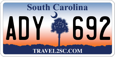 SC license plate ADY692
