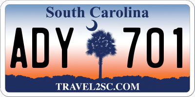 SC license plate ADY701