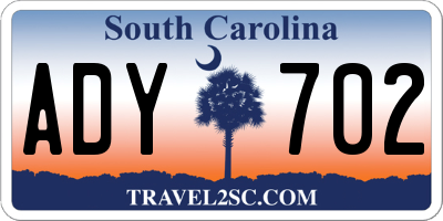SC license plate ADY702